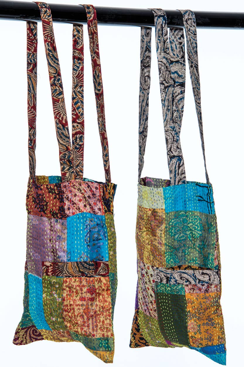 Silk Kantha Tote Bag