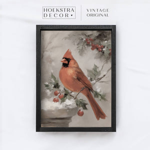 Vintage Christmas Cardinal  | Vintage Print A248