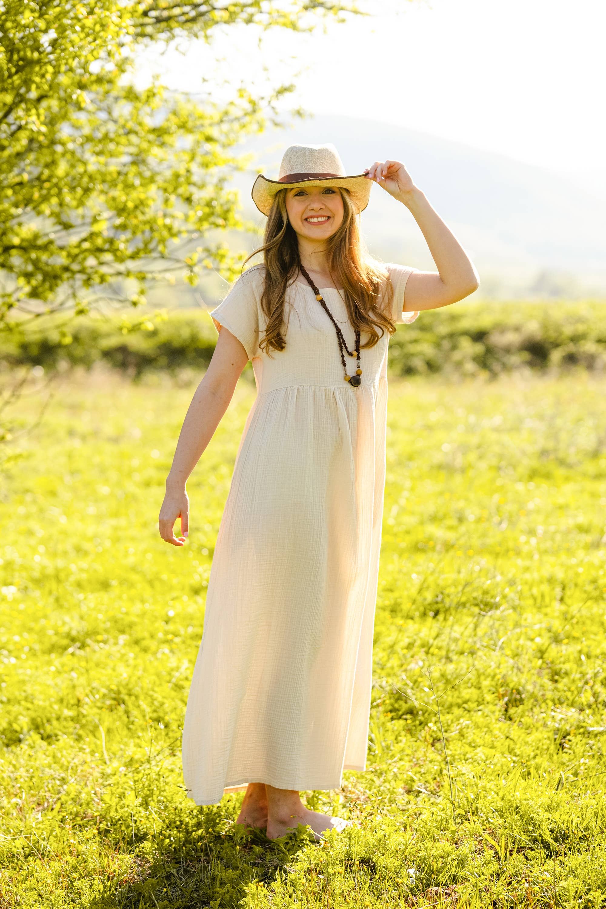 Double Gauze Cotton Midi Dress- 2 colours