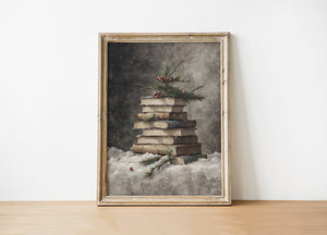 Vintage Holiday Books Art Print