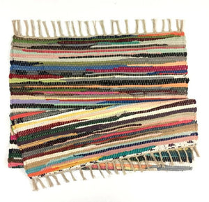 Upcycled Cotton Rag Rug 2x3 - Multi Colour