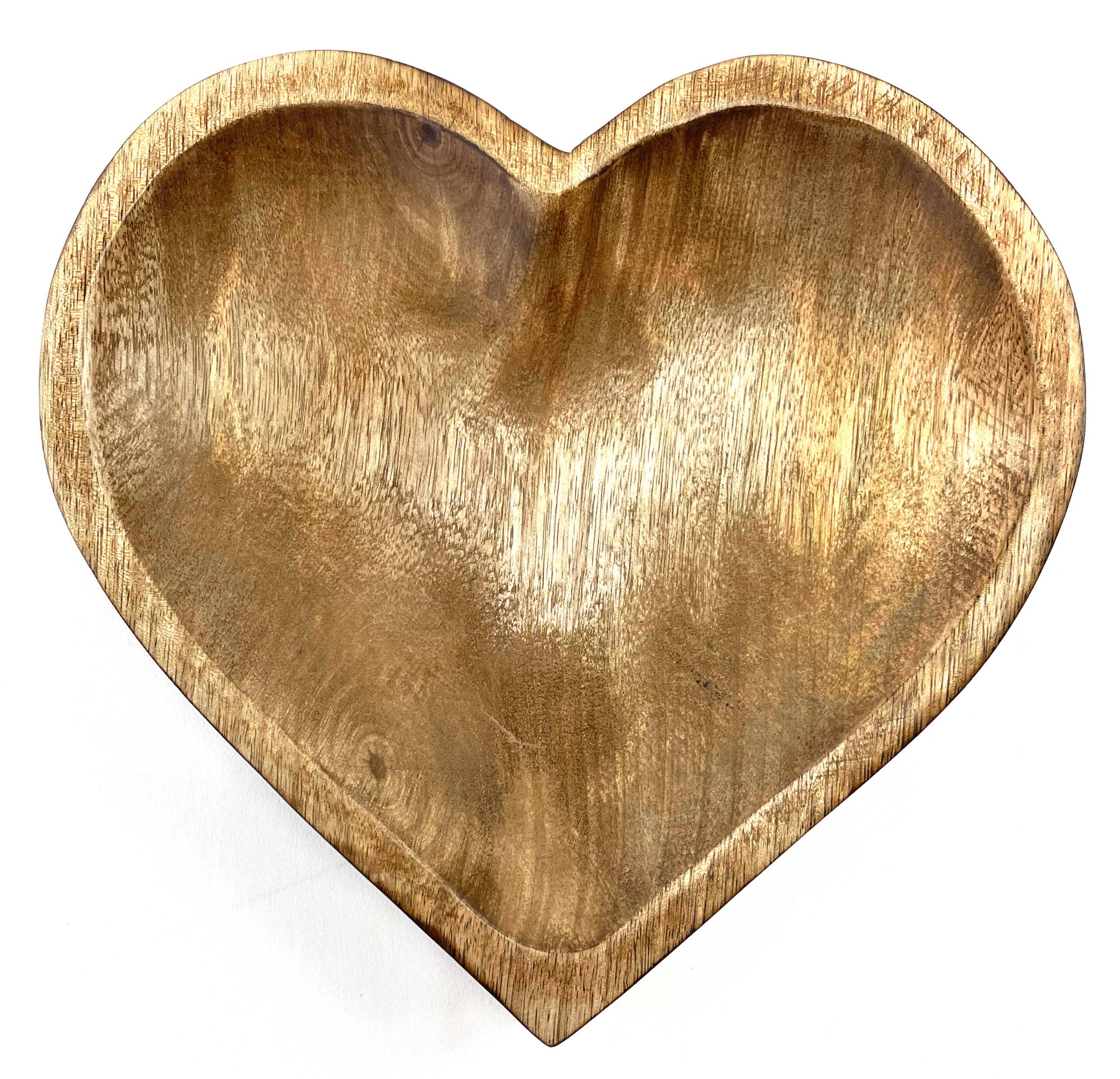 Mango Wood Trinket Tray-Heart Plain