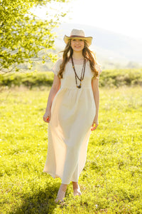 Double Gauze Cotton Midi Dress- 2 colours