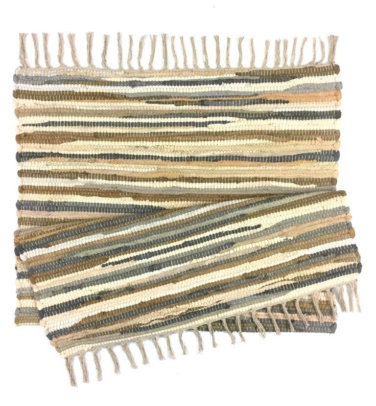 Upcycled Cotton Rag Rug 2x3 - Sand