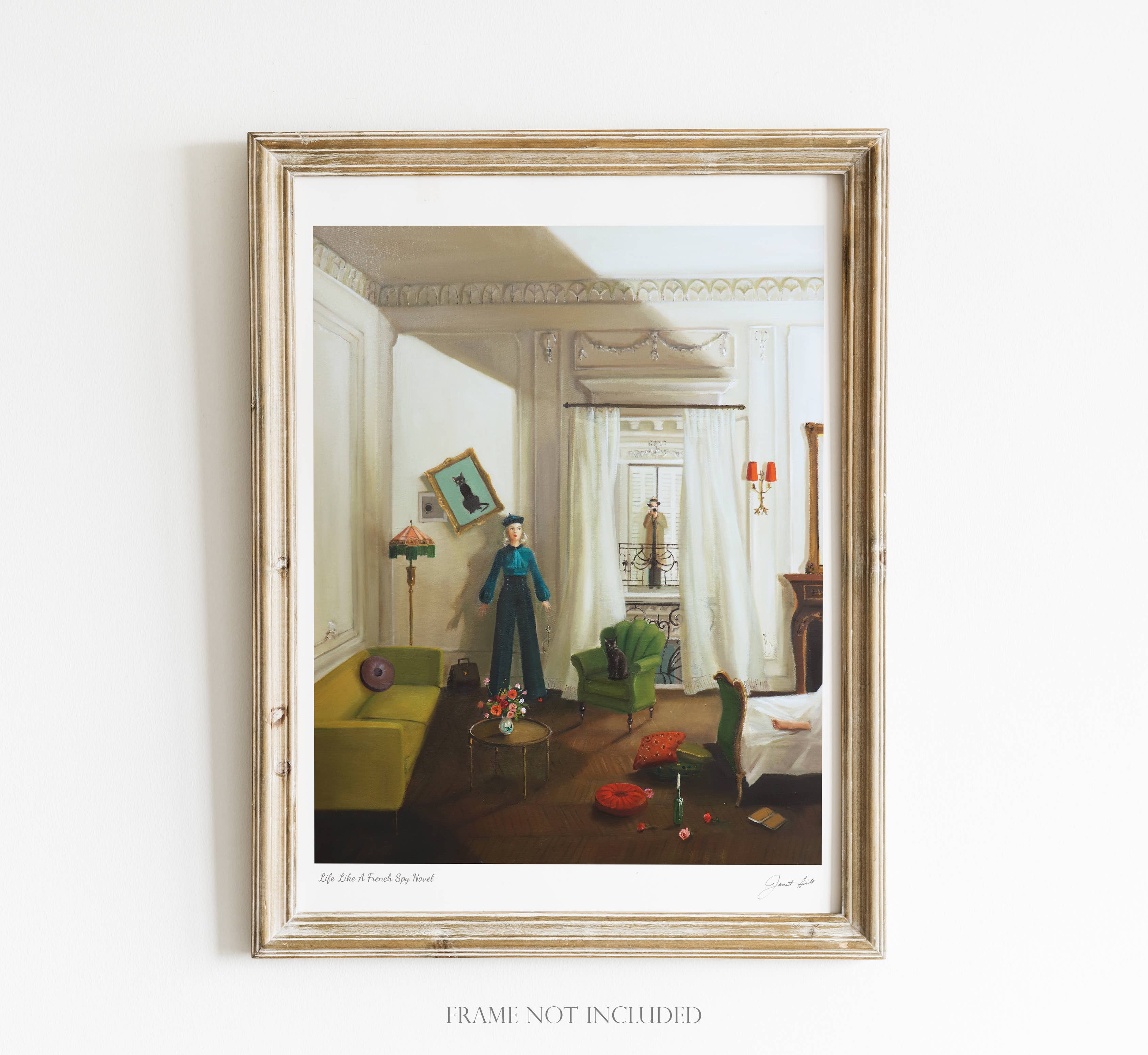 Life Like A French Spy Novel. 8.5"x11". Art Print by Janet Hill