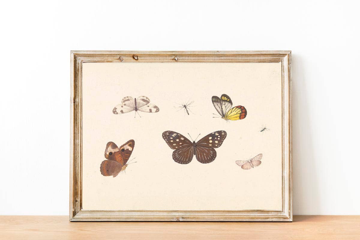 Vintage Art Print Butterflies