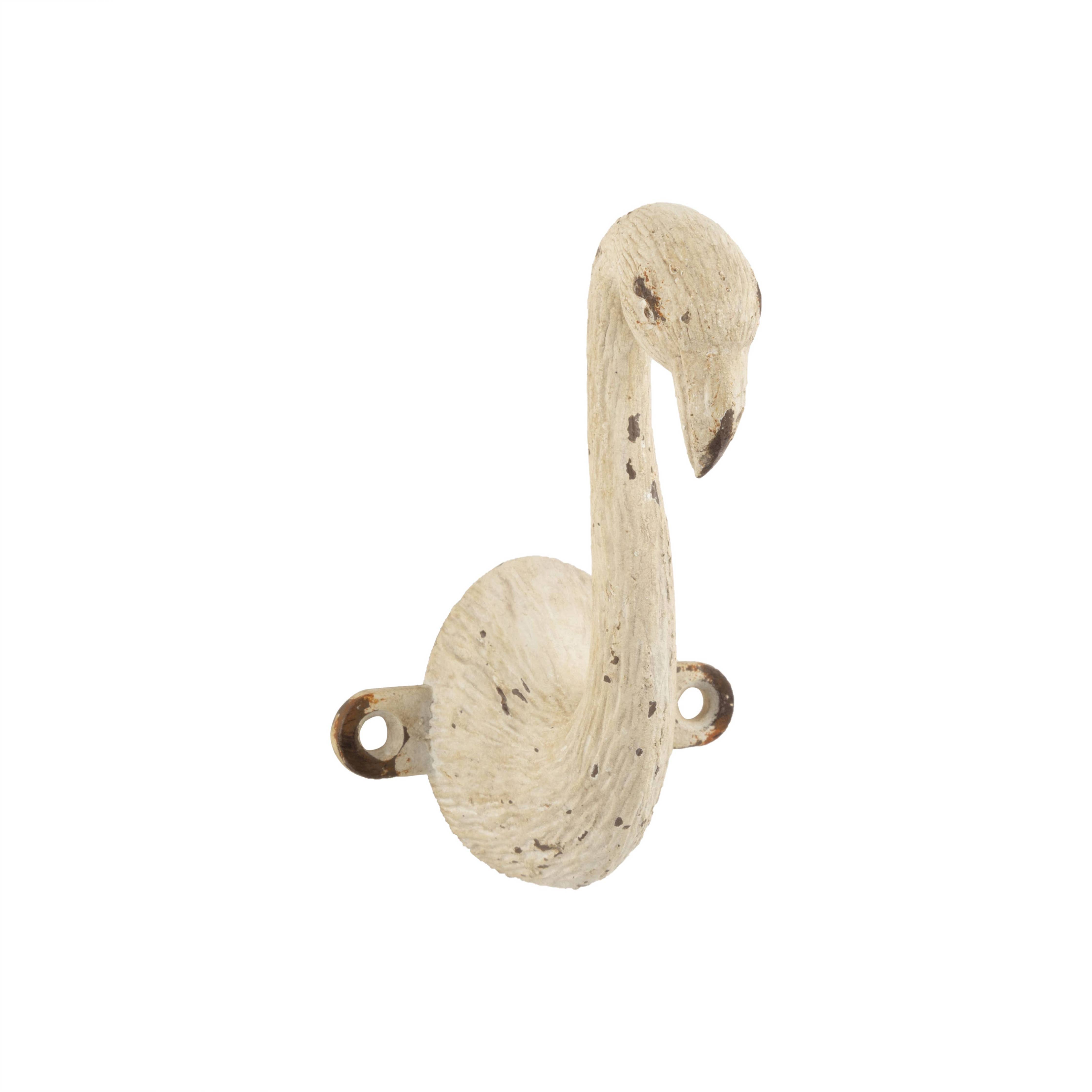 Antiqued Cream Flamingo Hook