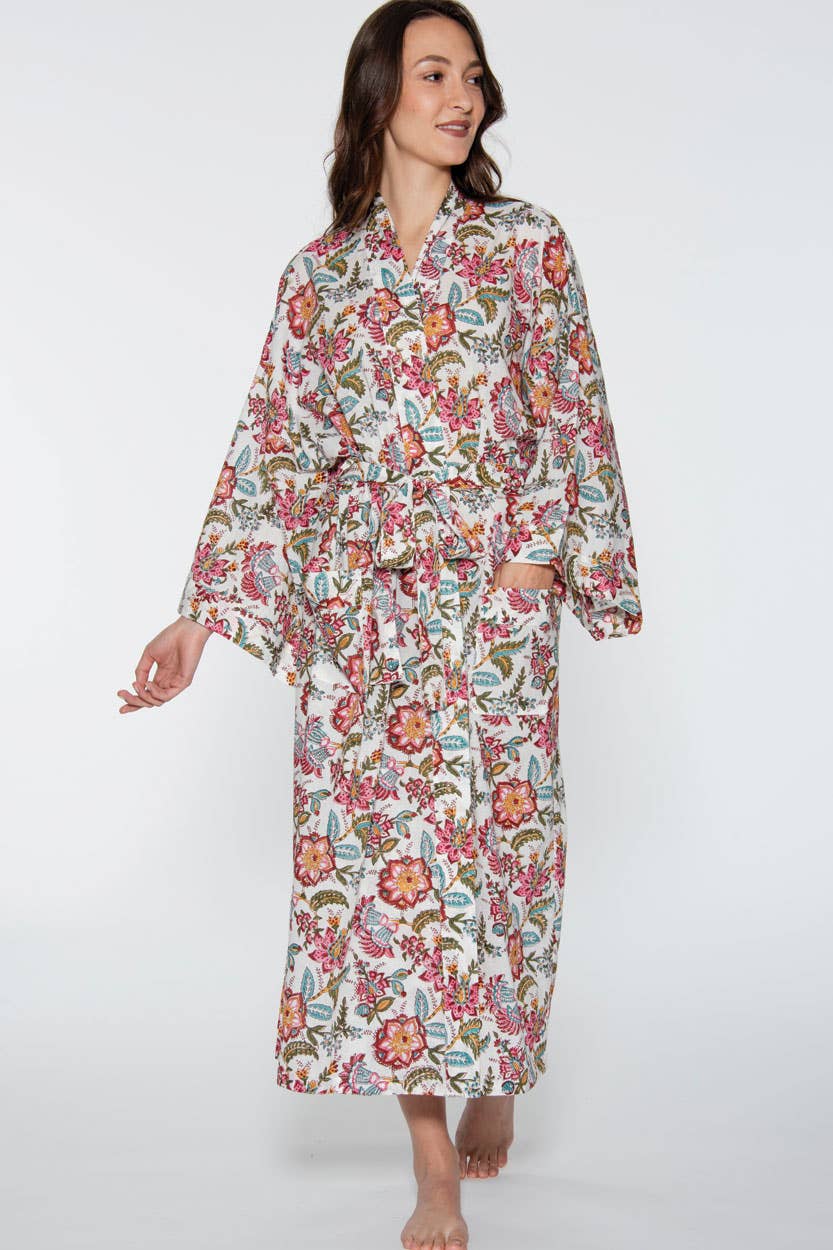 Reva Block Print Kimono Robes