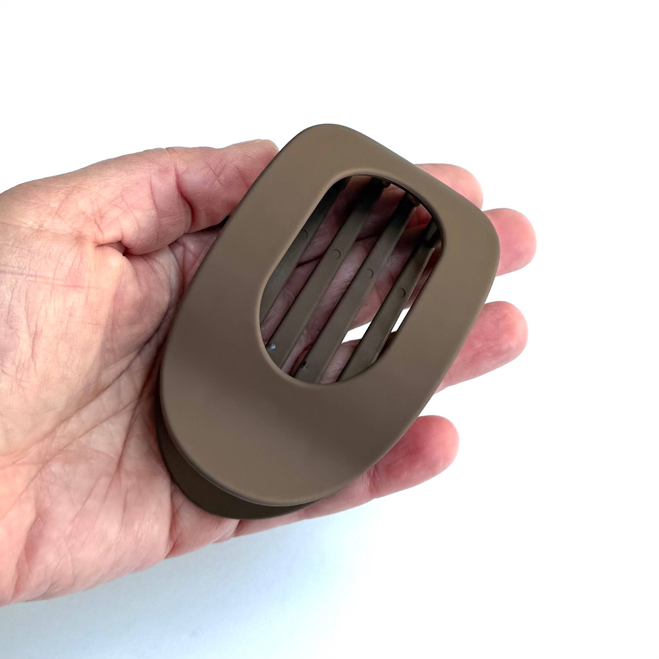 Flat Oval Hair Clip Accessory Dark Brown Hair Claw