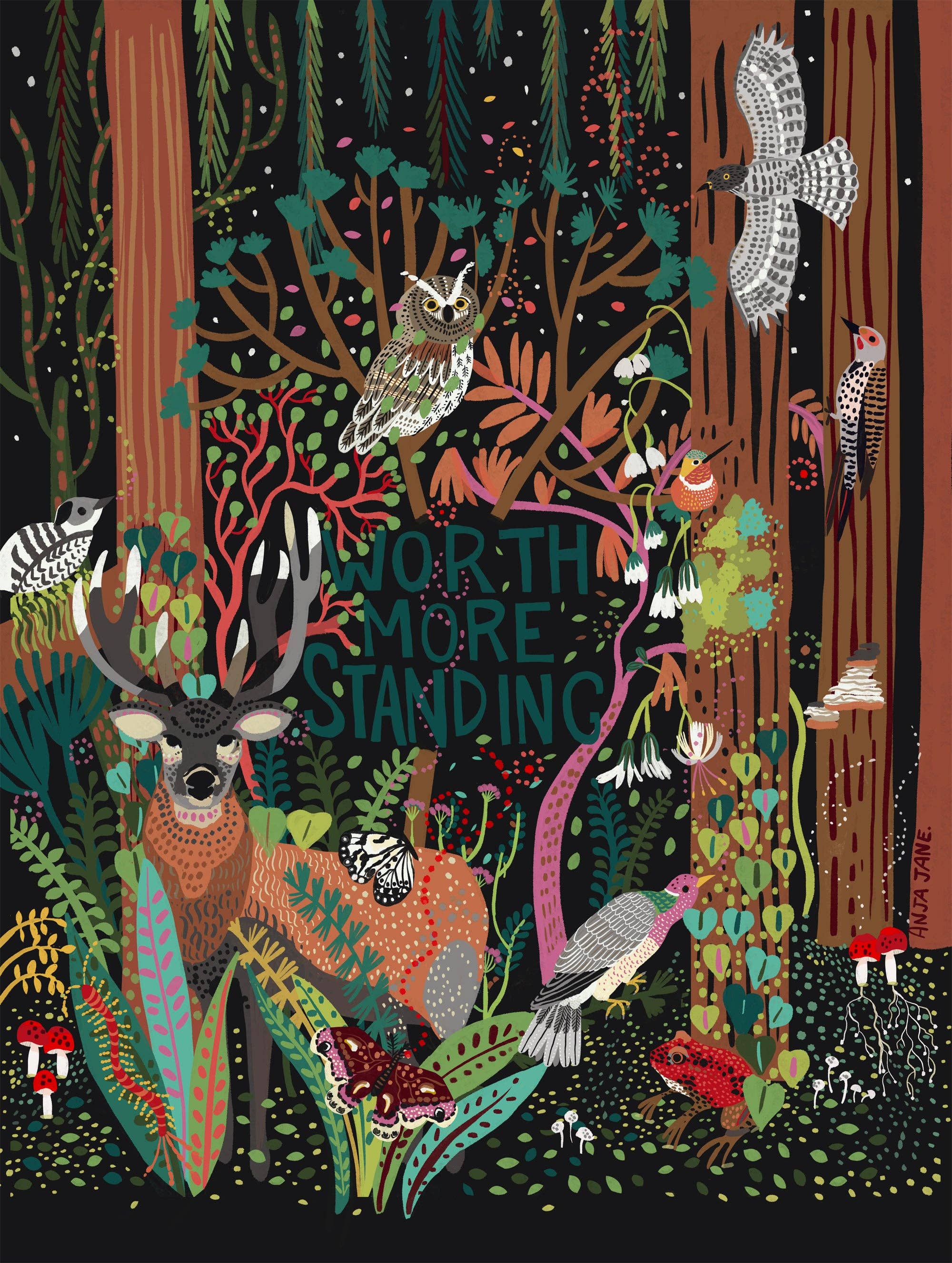 Old Growth Forest Art Print by Anja Jane