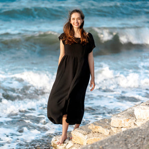 Double Gauze Cotton Midi Dress- 2 colours