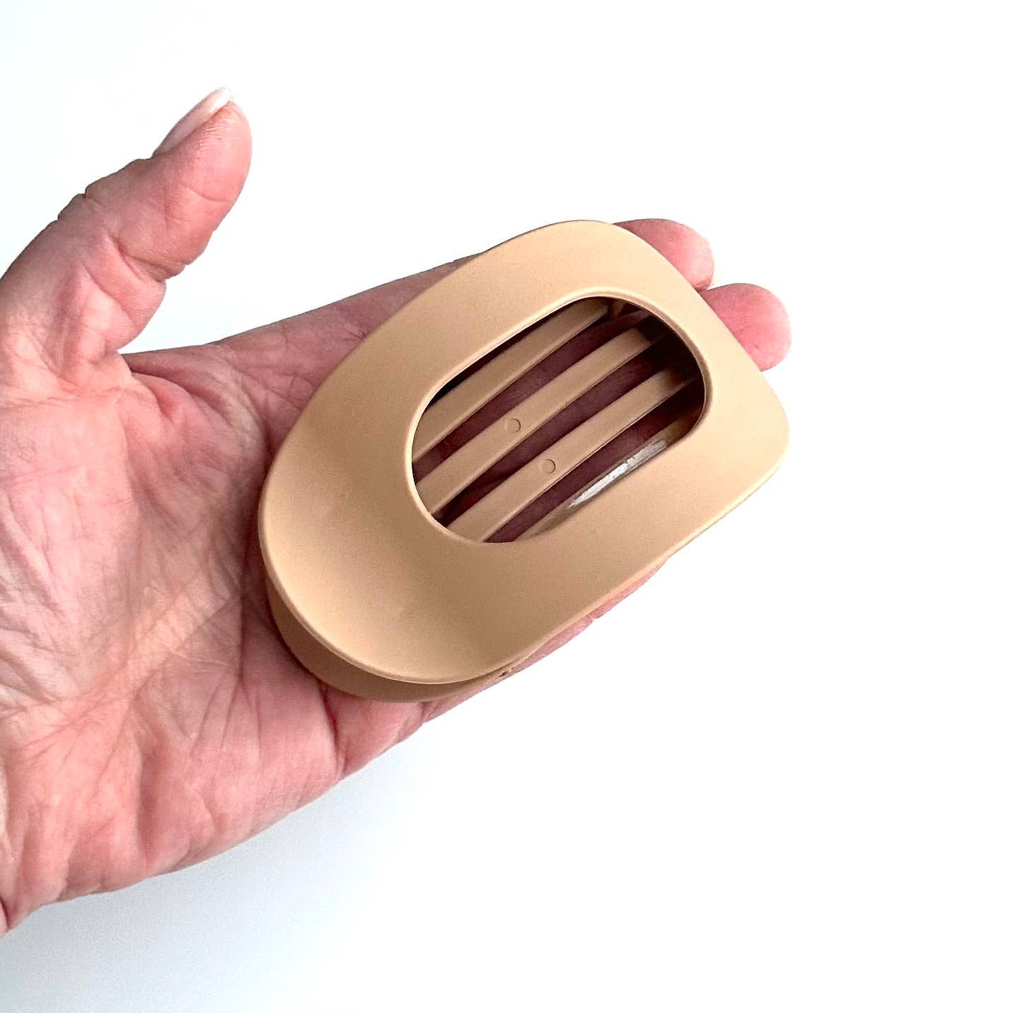 Flat Oval Hair Clip Accessory Latte Hair Claw