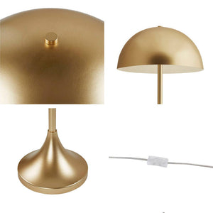 Art Deco Gold Dome-Shaped 2-Light Table Lamp