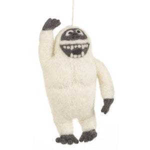 Handmade Felt Yeti Biodegradable Ornament