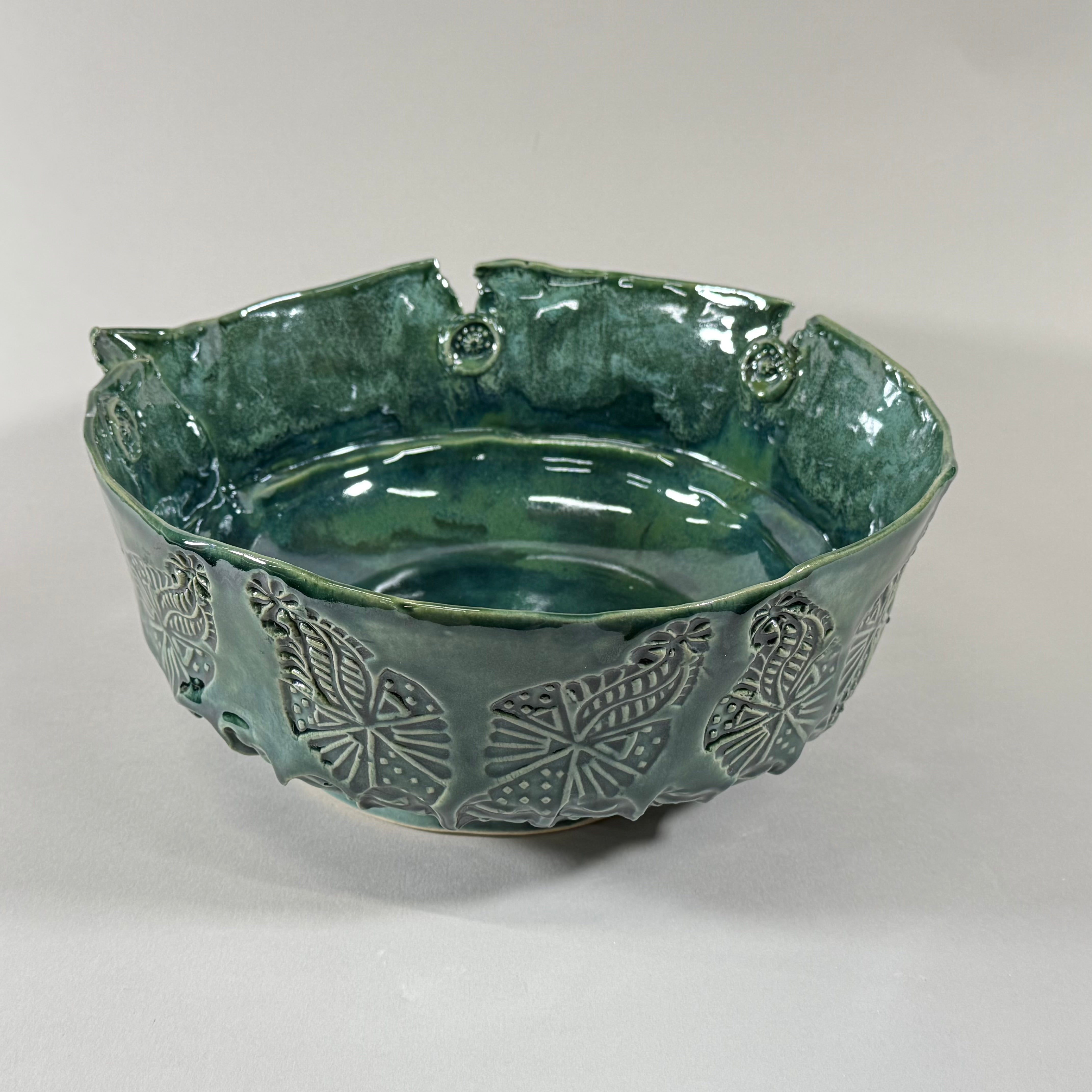 Pottery by Jackie- Large Blue/Green Bowl