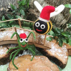 Handmade Felt Biodegradable Christmas Cricket Ornament
