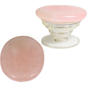 Gemstone Cell Phone Grip Holder-Rose Quartz Palm Stone