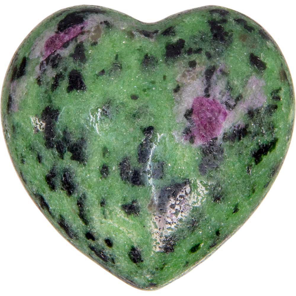 Gemstone Puffed Heart/Ruby Zoisite-1.5"