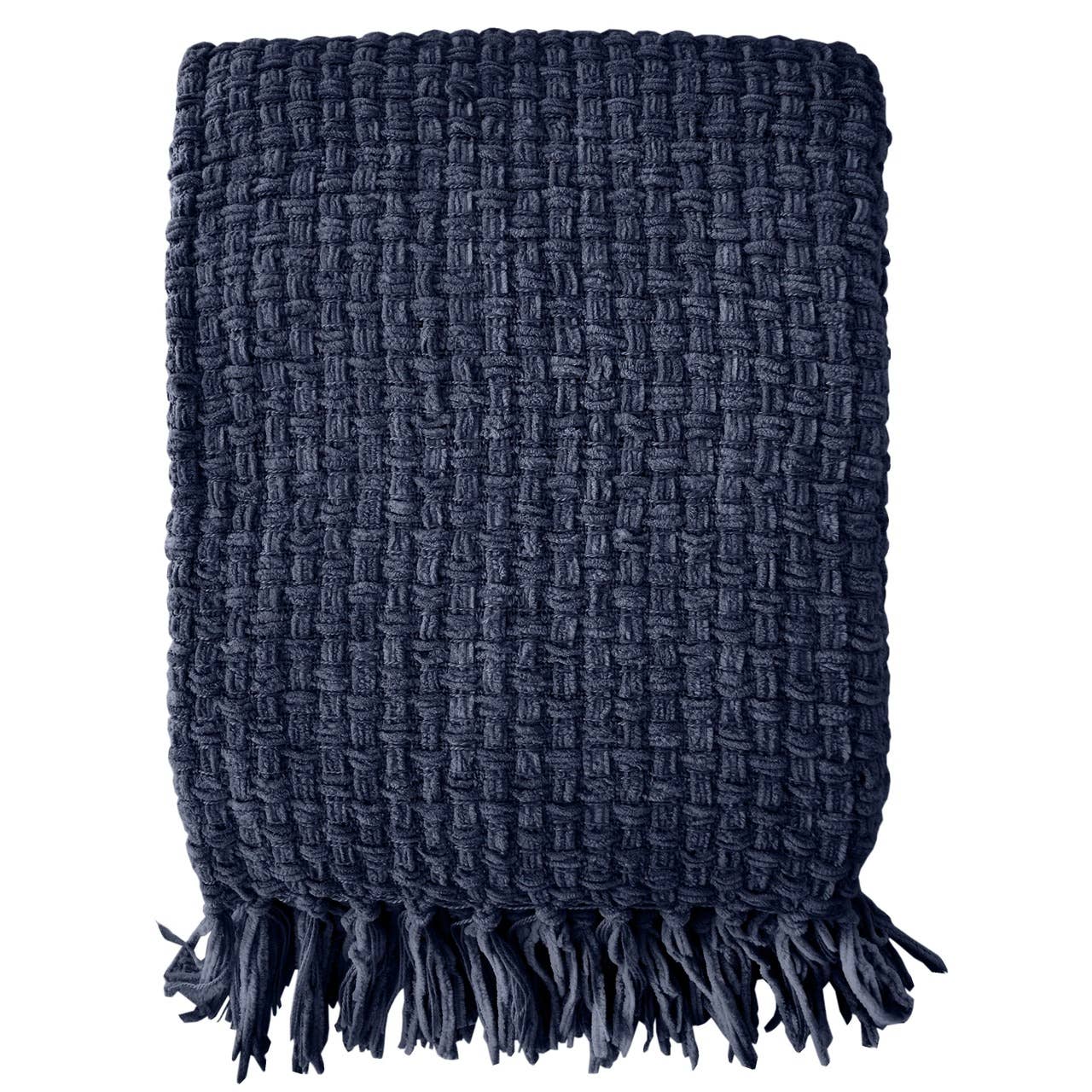 Chenille Basket Weave Throw- Various Colours