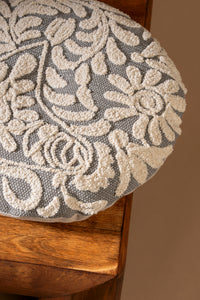 Wildflower Round Pillow - Grey