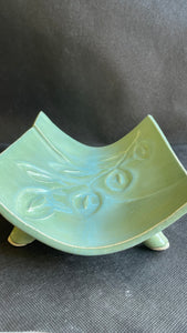 Pottery by Jackie- Leaf Embossed footed Platter