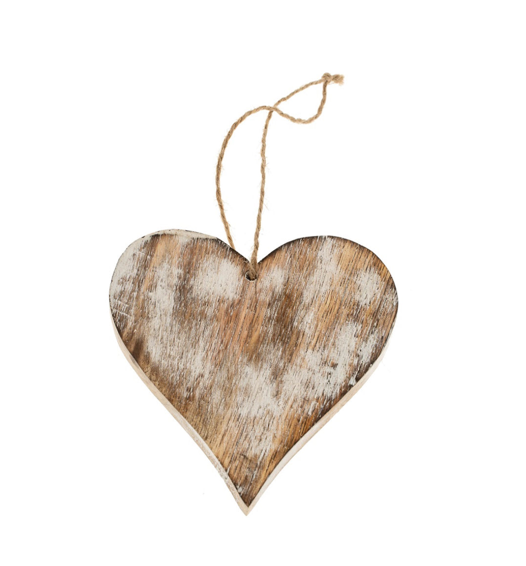 Wooden Heart  Ornament-4”