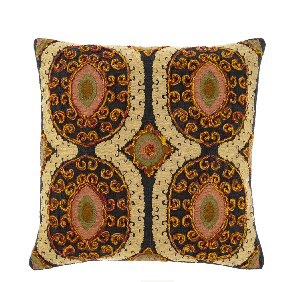 Amari Suzani Block Print Pillow- 20 x 20