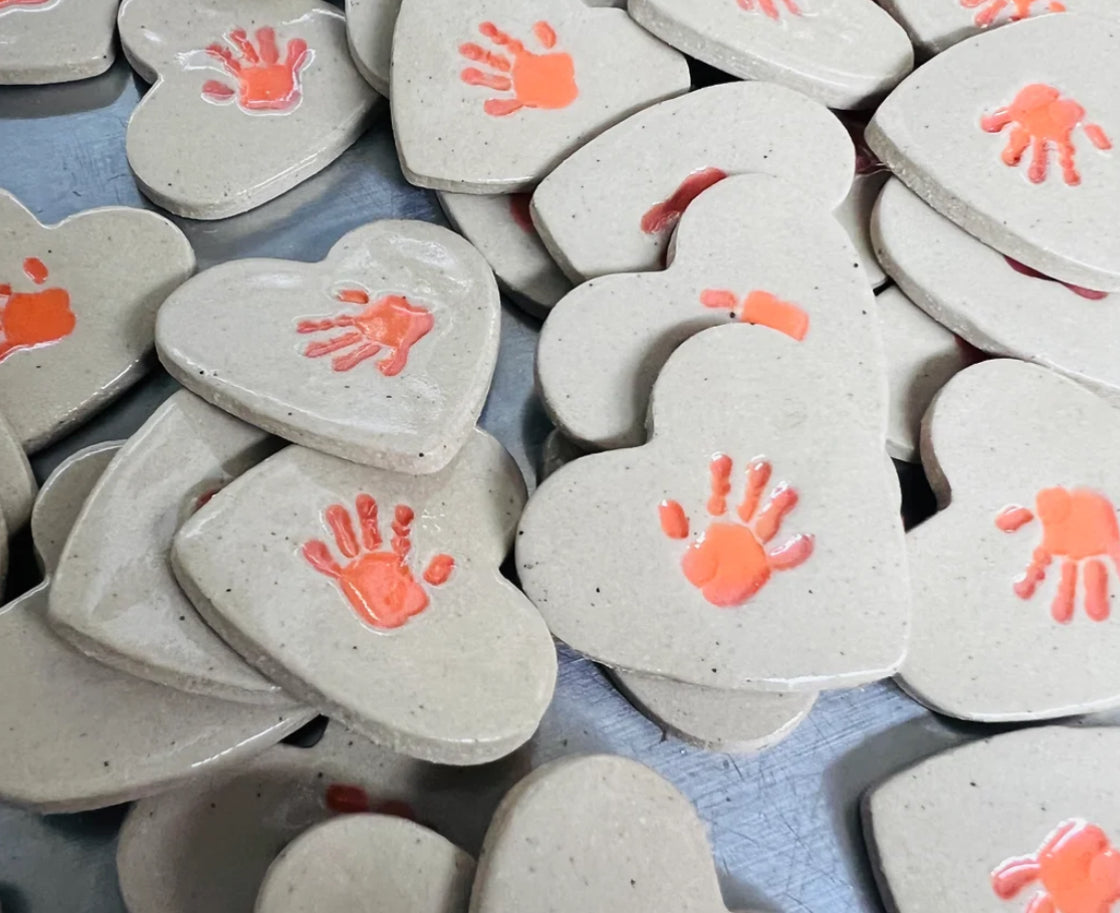 Orange Handprint Pin