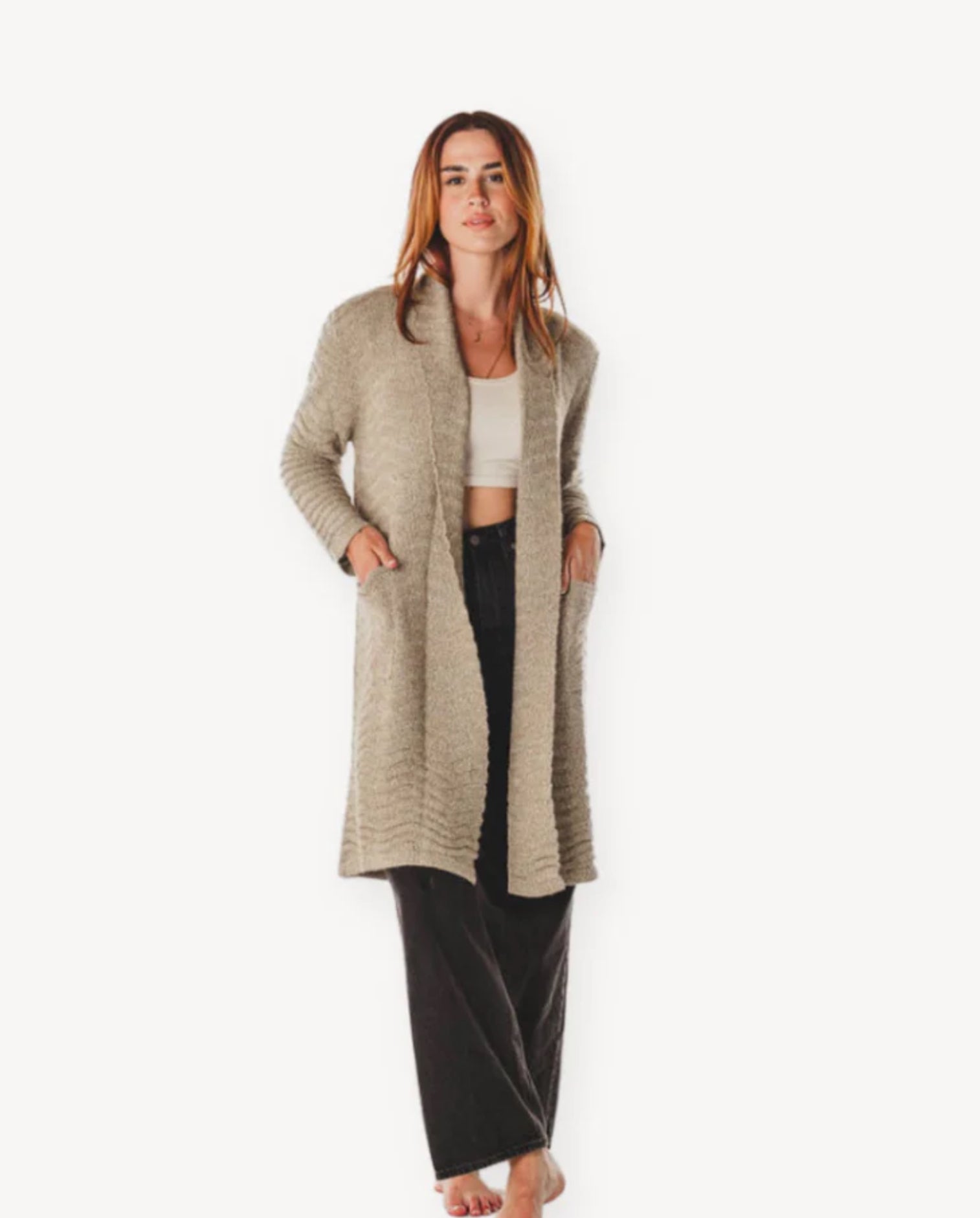 Haleigh Alpaca Sweater in Beige or Brown Melange
