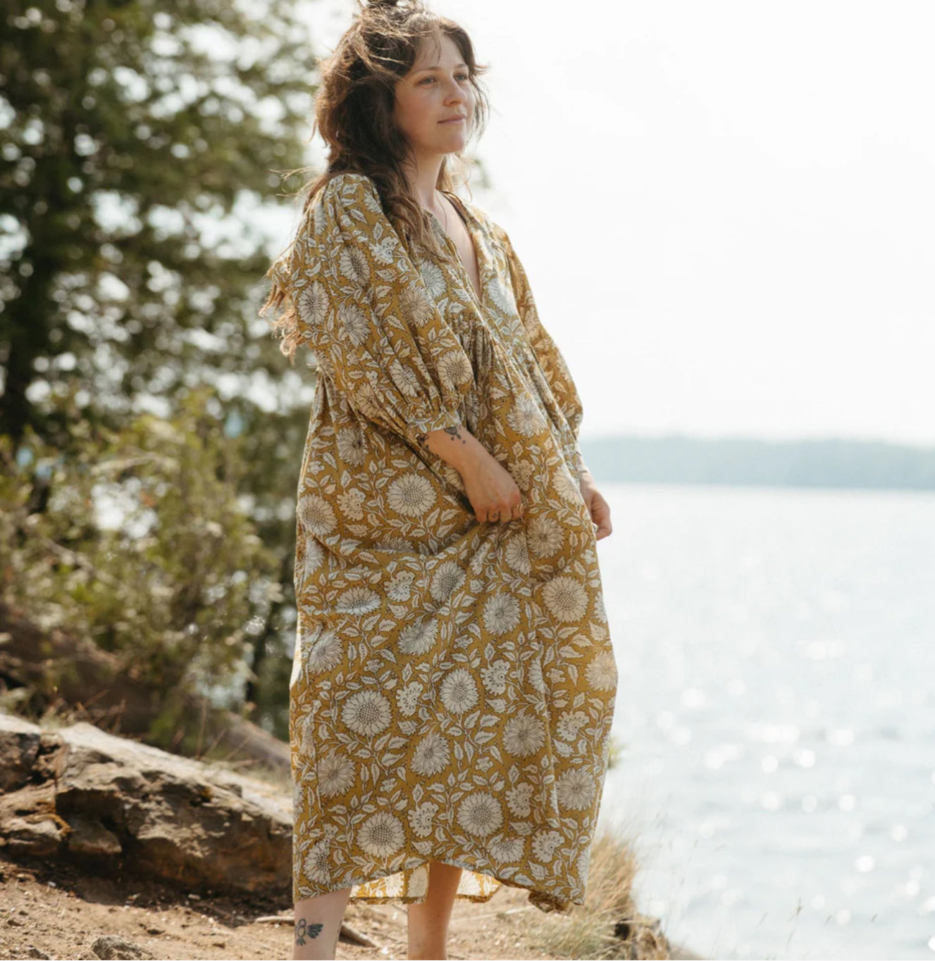 Mira Midi Dress-Gold Sonya