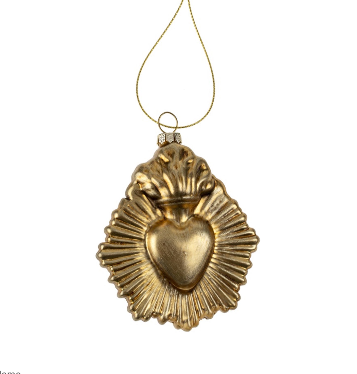 Gold Milagros Heart  Ornament