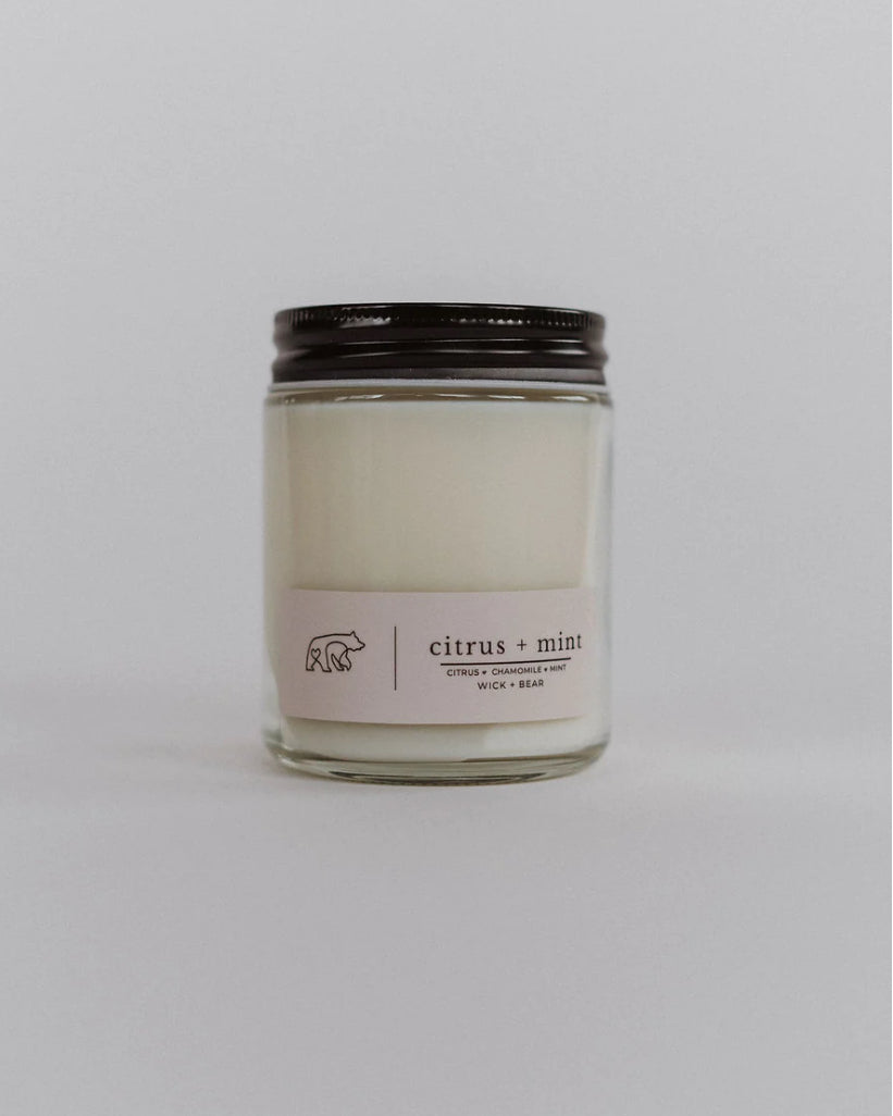 Wick and Bear Candle- Citrus and Mint