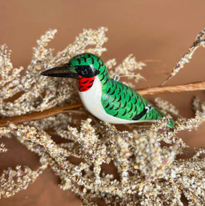 Fair Trade Ornament~ Ruby Throated Hummingbird  Wooden Bird
