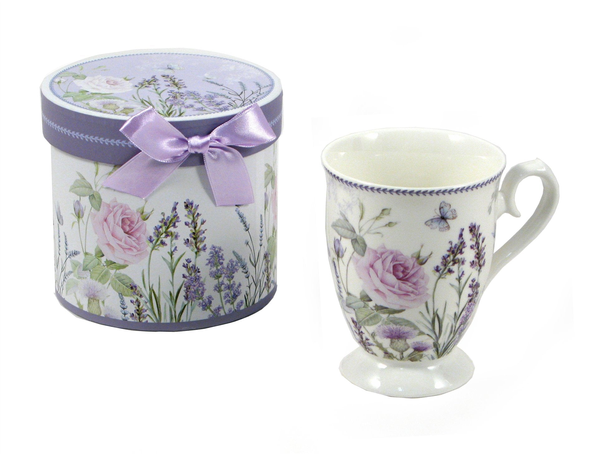 Purple Floral Mug with Gift a box