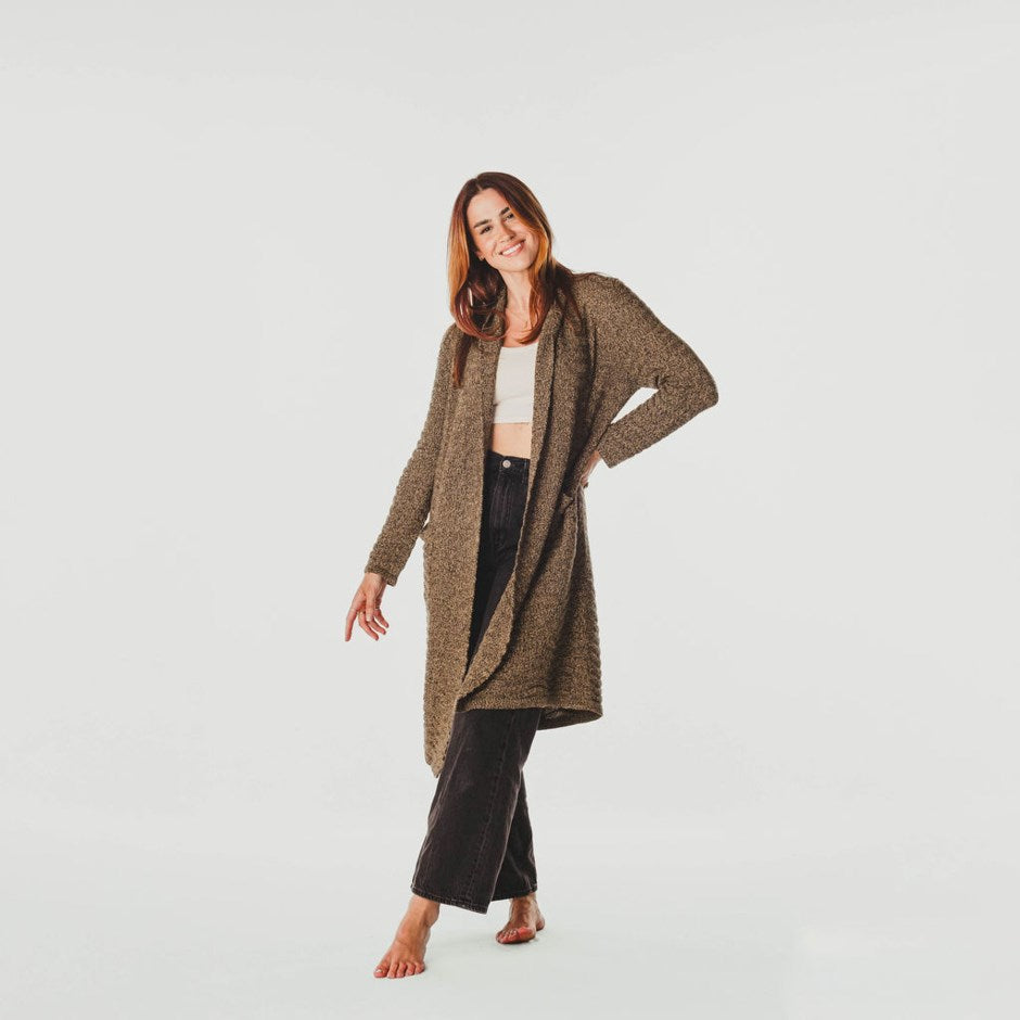 Haleigh Alpaca Sweater in Beige or Brown Melange