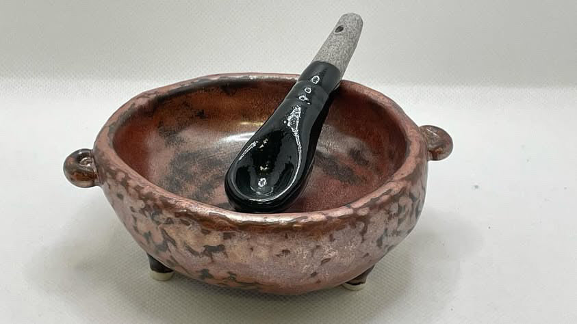 Pottery by Jackie- Pinch pot with spoon