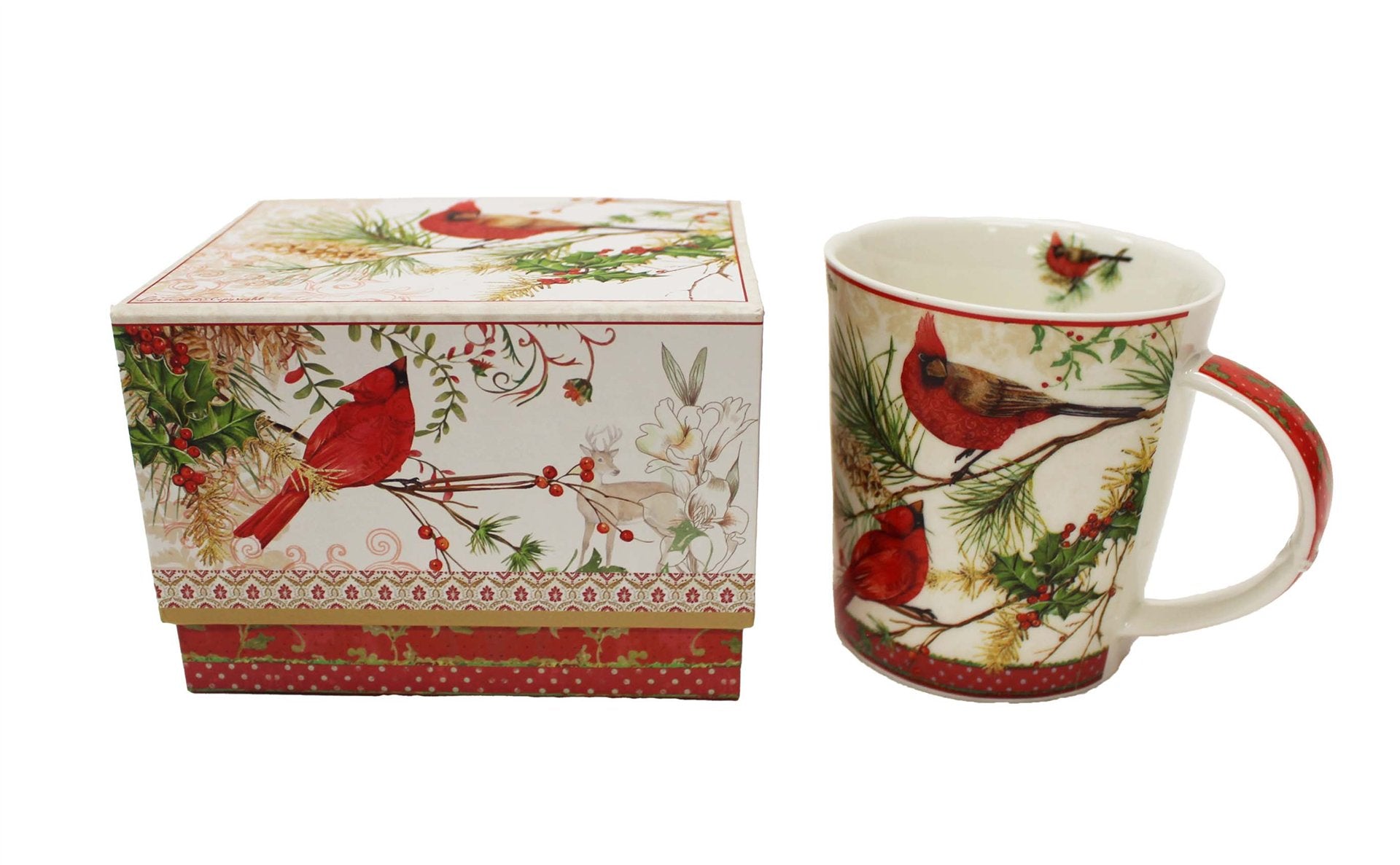 Cardinals with Holly Mug