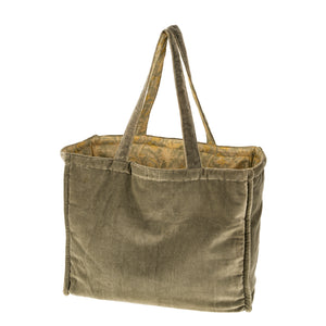Block Print/Velvet Reversible Tote Bag