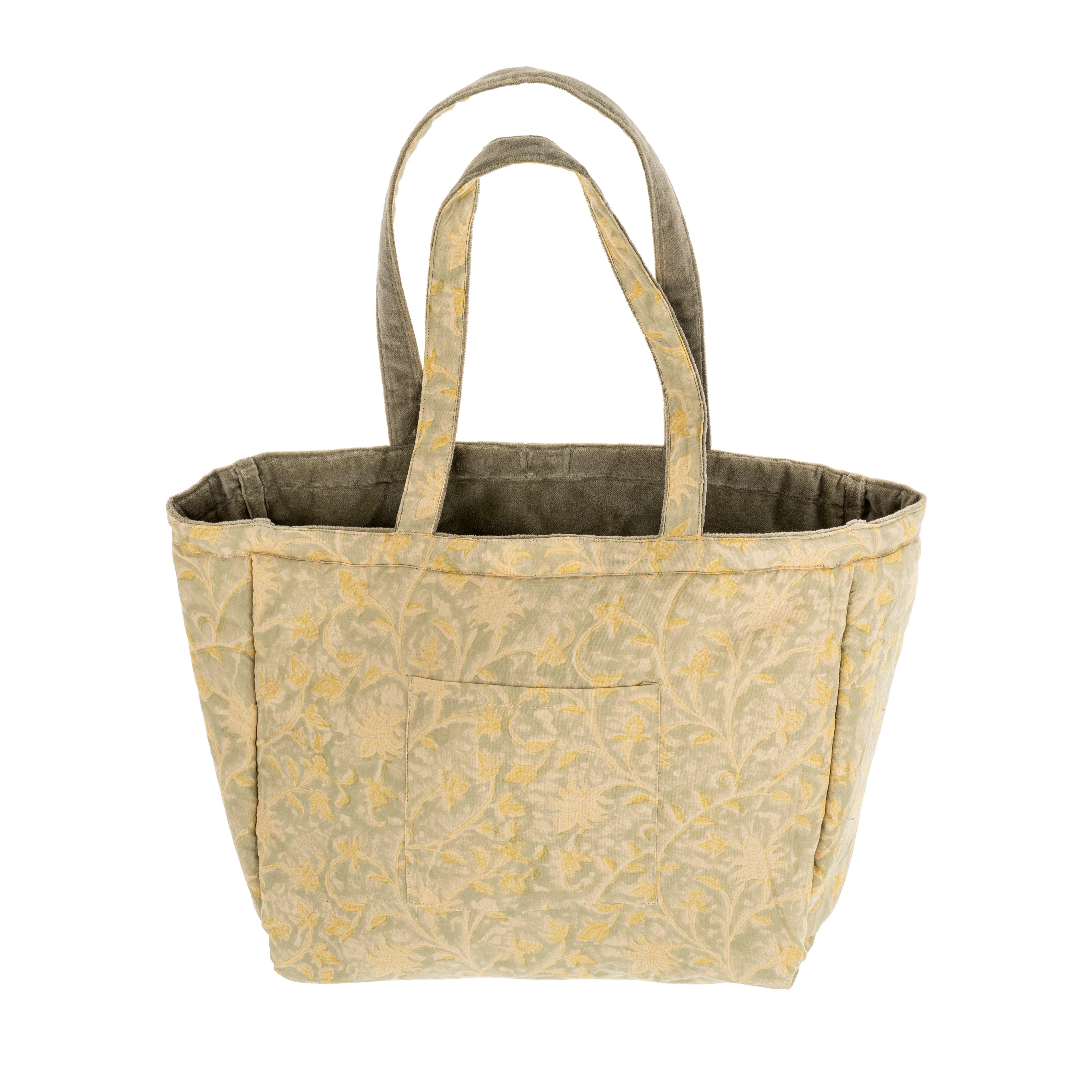 Block Print/Velvet Reversible Tote Bag