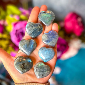 Small Labradorite Hearts