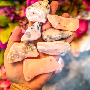 Half Polished Peruvian Pink Opals
