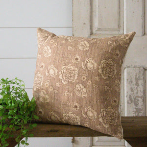 Vintage Floral Sepia Pillow