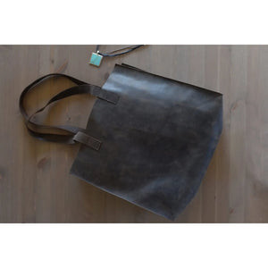 Raw Edge Leather Tote Bag