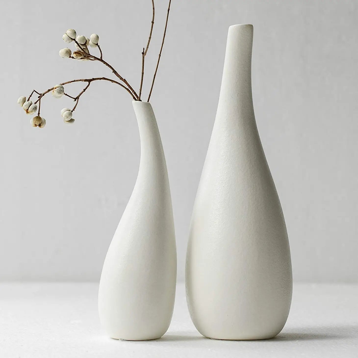 White ceramic Vase set of 2