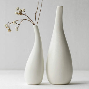 White ceramic Vase set of 2