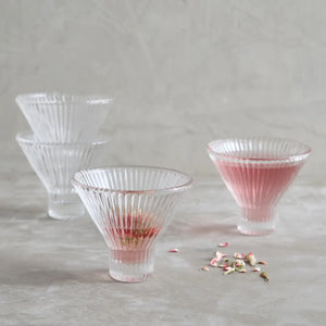 Pressed Clear Martini Glasses