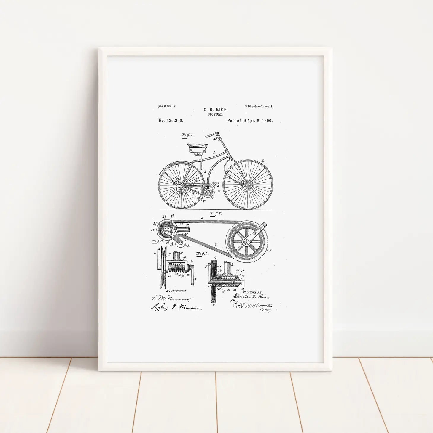 Bicycle Vintage Art Print 11 x 14