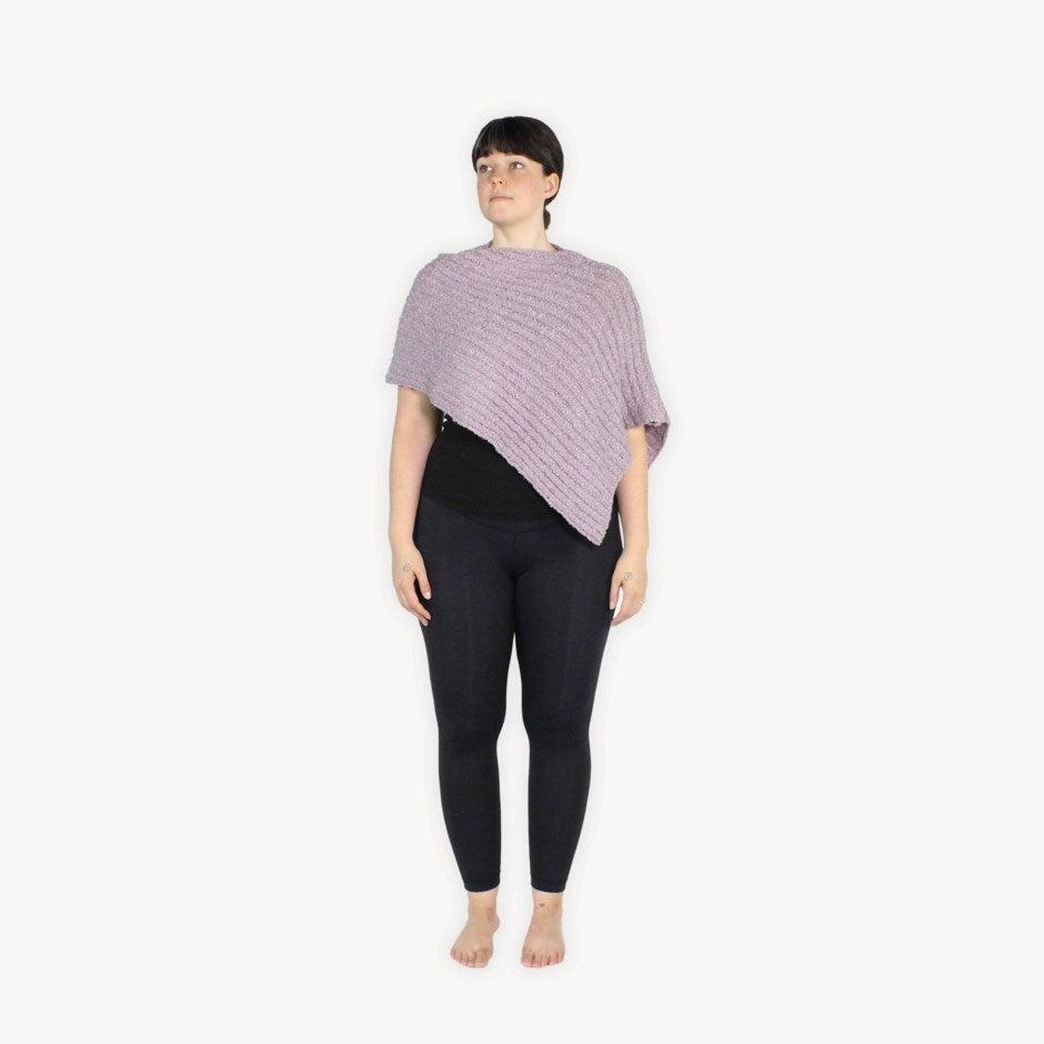 Cosy Ribbed Poncho- Various Colours