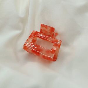 Coral Cellulose Acetate Hair Claw Clips