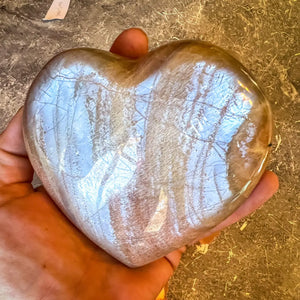 Peach Moonstone Crystal Hearts